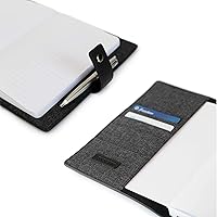 Vista 3 de CASE ELEGANCE Funda de Diario de Cuero Premium de Grano Completo Negro Recargable con Cuaderno Rayado A5 - Cuero DURA-Leather Resistente a Rayones