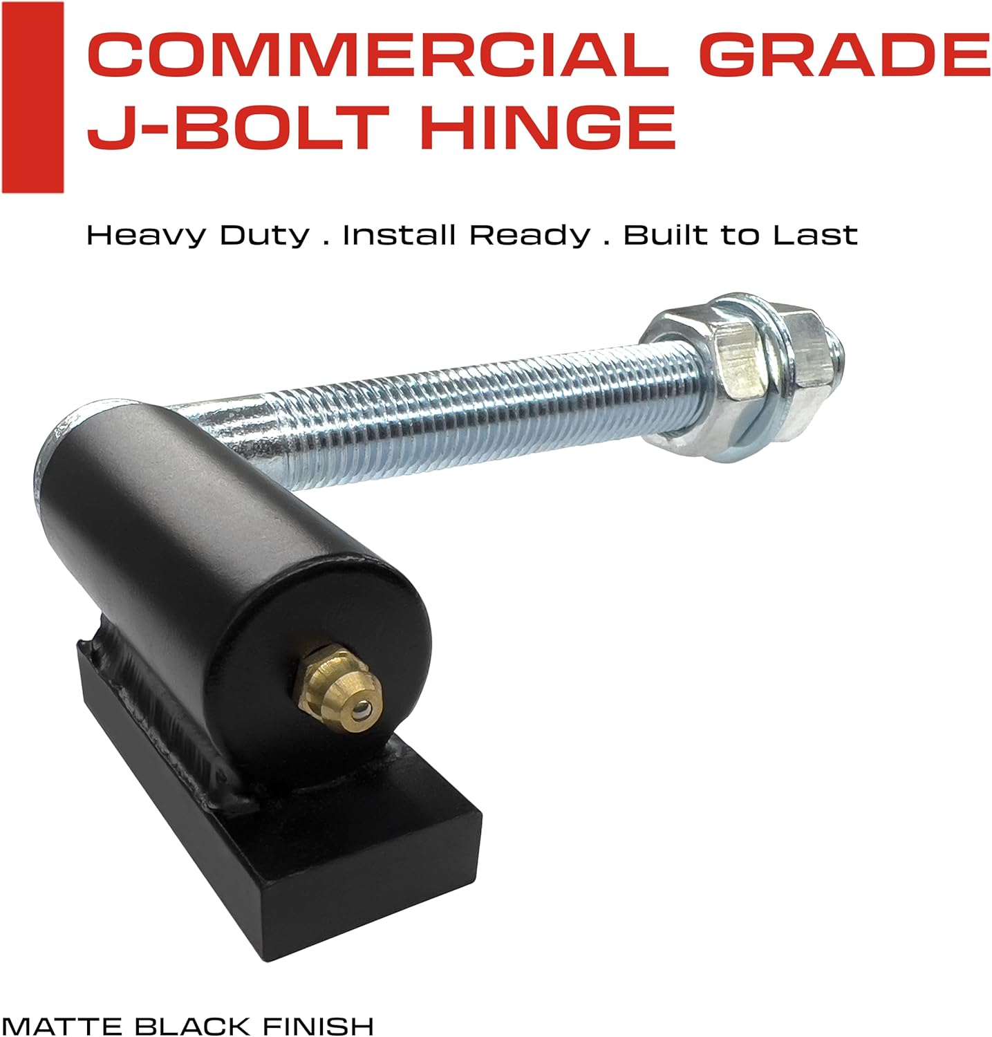 5/8" Inch J-Bolt Gate Hinge – 6” Inch Length - Adjustable Gate Hinges – Ball Bearing Gate Hinge – Heavy Duty – Weldable Hinge - Heavy Duty Hinges for Gates – Weld Hinge – Gate Hinges
