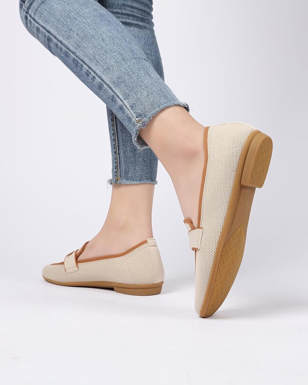 Women's Slip-on Loafer Soft Flats Comfort Knit Walking Office Work Penny Driving Dress Shoes