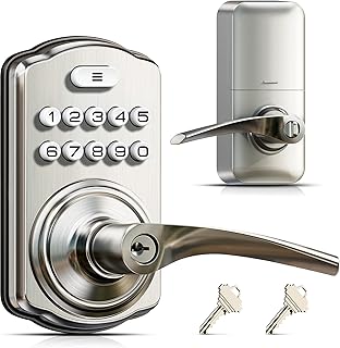 Veise Keypad Door Lock with Handle, Keyl...