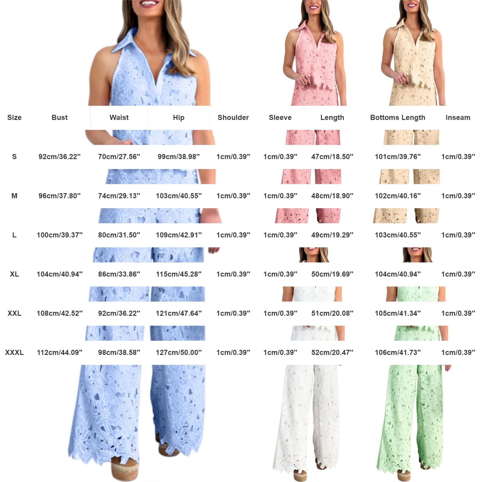 Tuta da Donna in Lino Casual Due Pezzi Completo Leggera Elegante Estivo Top e Pantaloni a Tinta Unita con Scollo a V/Rotondo Completo Donna Giacca E Pantalone Versatili per Uso Quotidiano