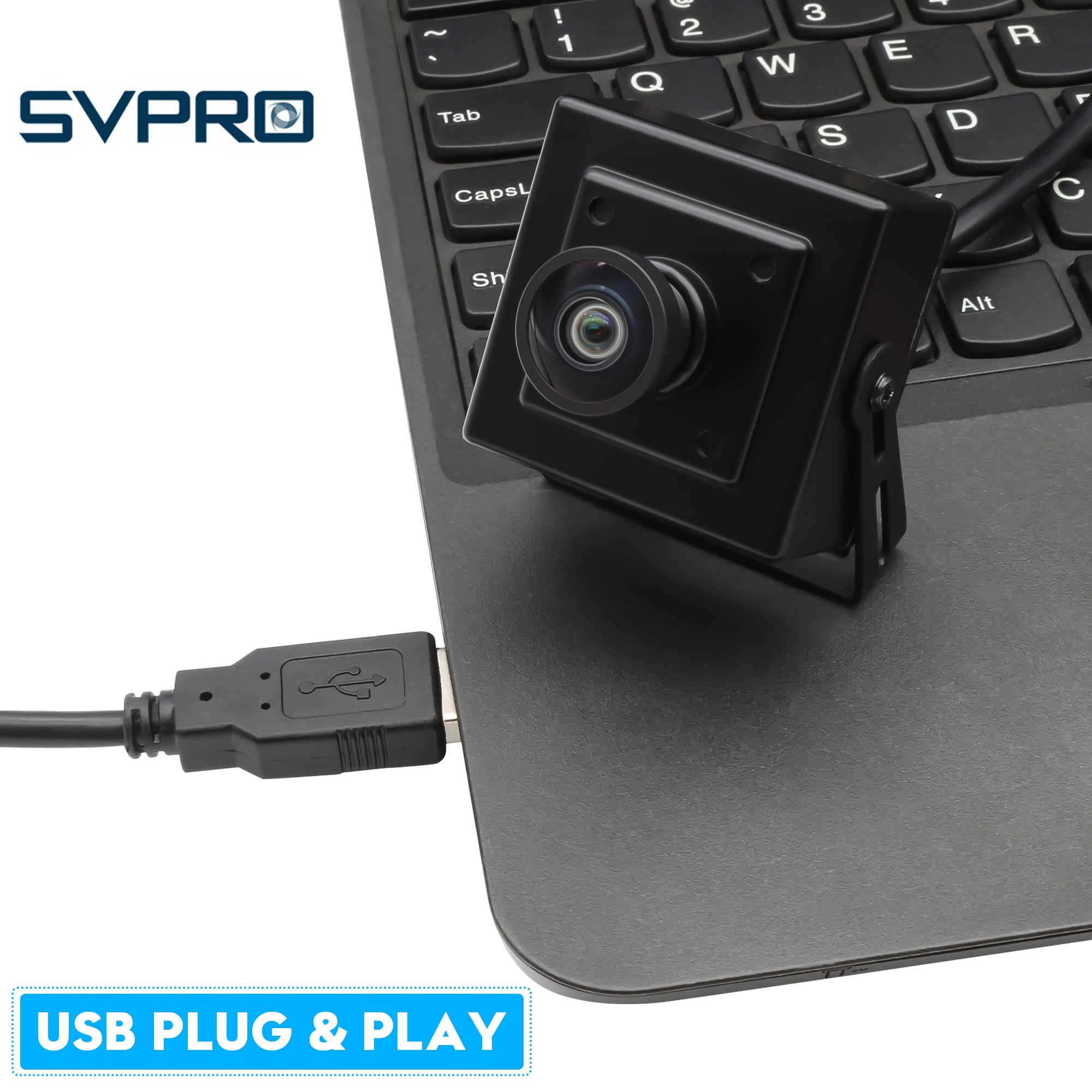 Svpro 16MP USB Kamera Weitwinkel 120 Grad verzerrungsfreie Webcam für Computer Laptop, Embedded Video Kamera mit Metallgehäuse IMX298 Machine Vision USB2.0 Industriekamera für 3D Drucker
