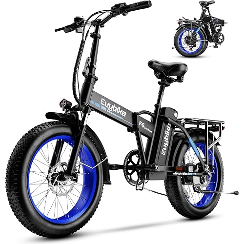 1000W Folding Electric Bike, 48V 20AH Large Removable Battery E Bike, 80 Miles Max Range, 20" Fat Tire Electric Bike for Adults, Adult Electric Bicycles for Commute Beach Snow