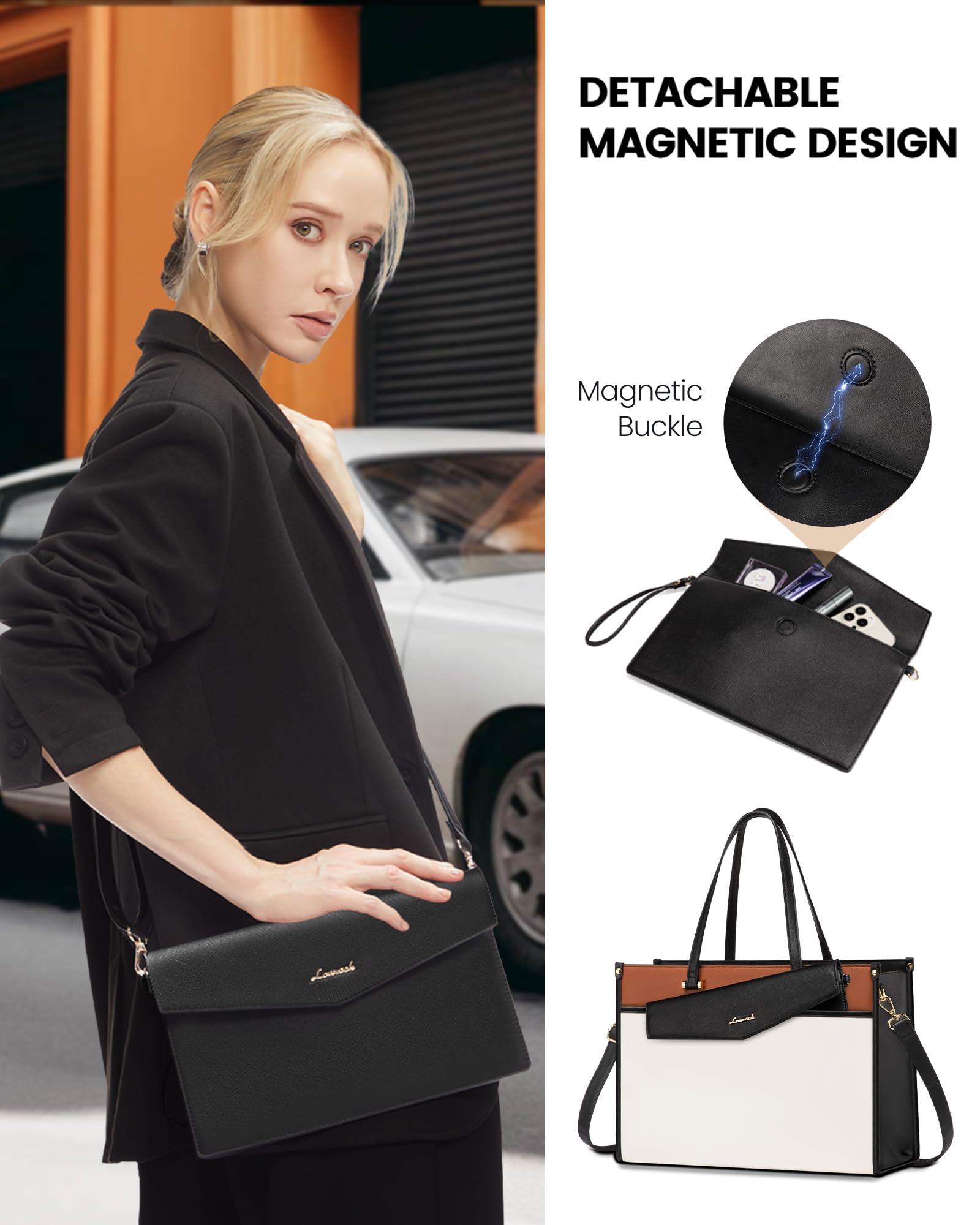 Amazon.com: LOVEVOOK Laptop Bag for Women, 15.6'' Laptop Tote
