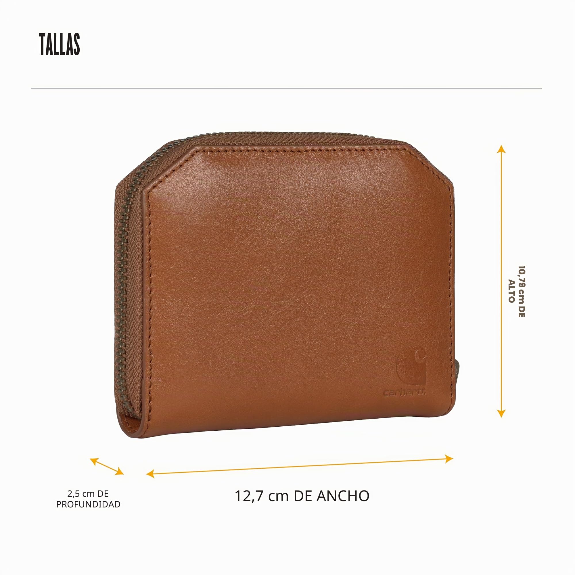 Carhartt Carteras Casuales de Cuero de Grano Completo para Mujer, múltiples Compartimentos para Tarjetas y Dinero en Efectivo para un fácil Acceso
