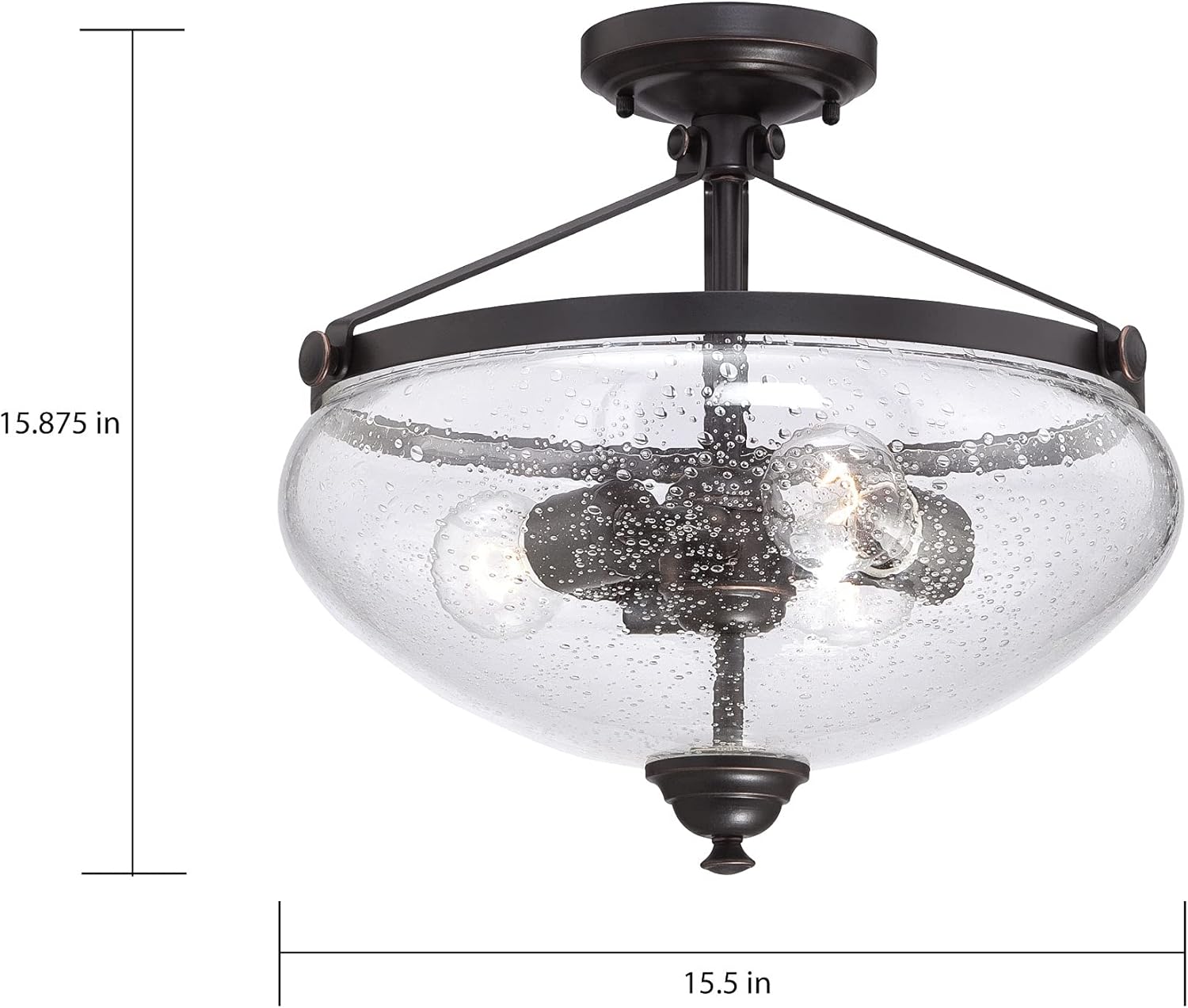 Nuvo Lighting 60/5544 Three Light Semi Flush Mount, Bronze/Dark