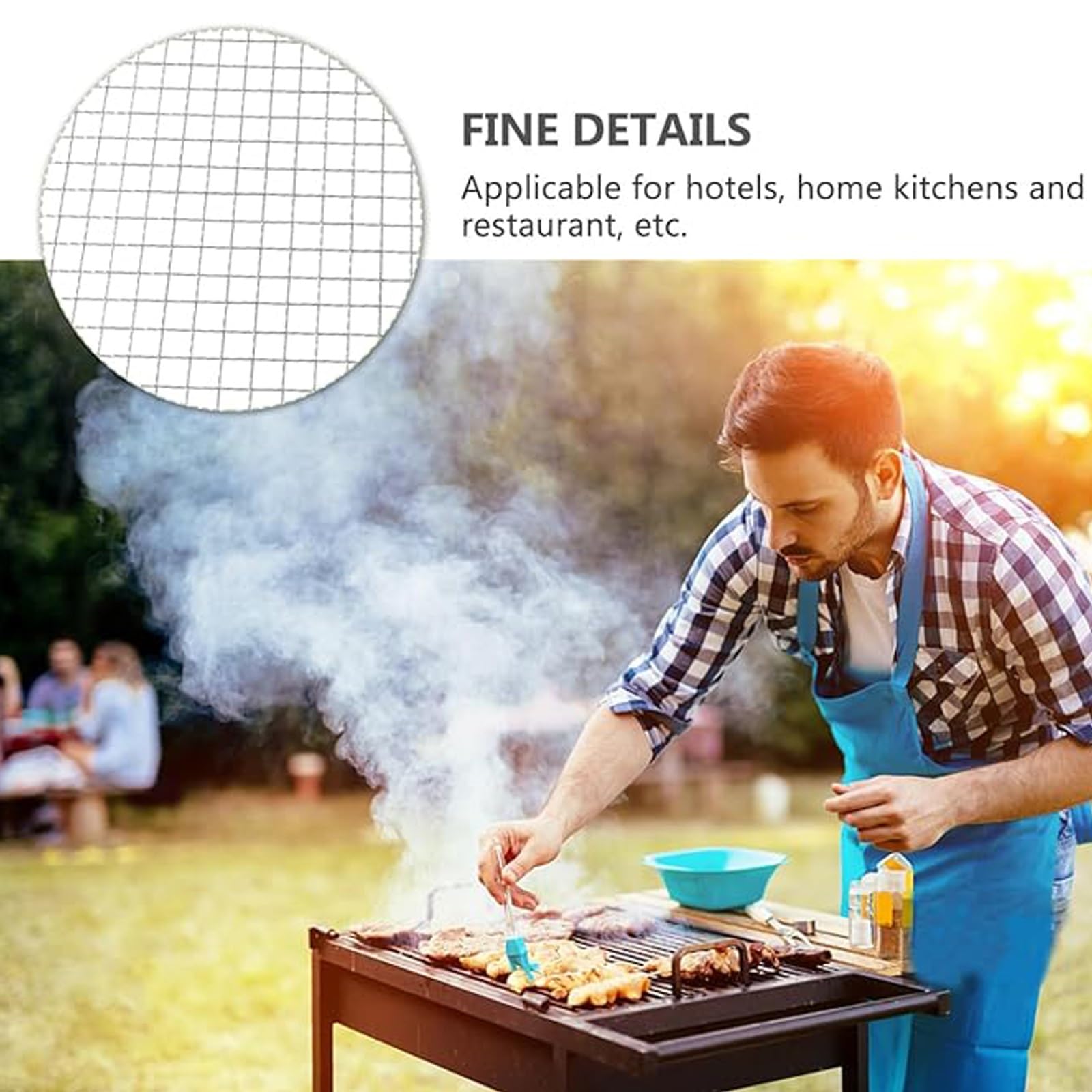 Wszechstronna siatka grillowa ze stali nierdzewnej z kwadratowymi otworami do grillowania i pieczenia