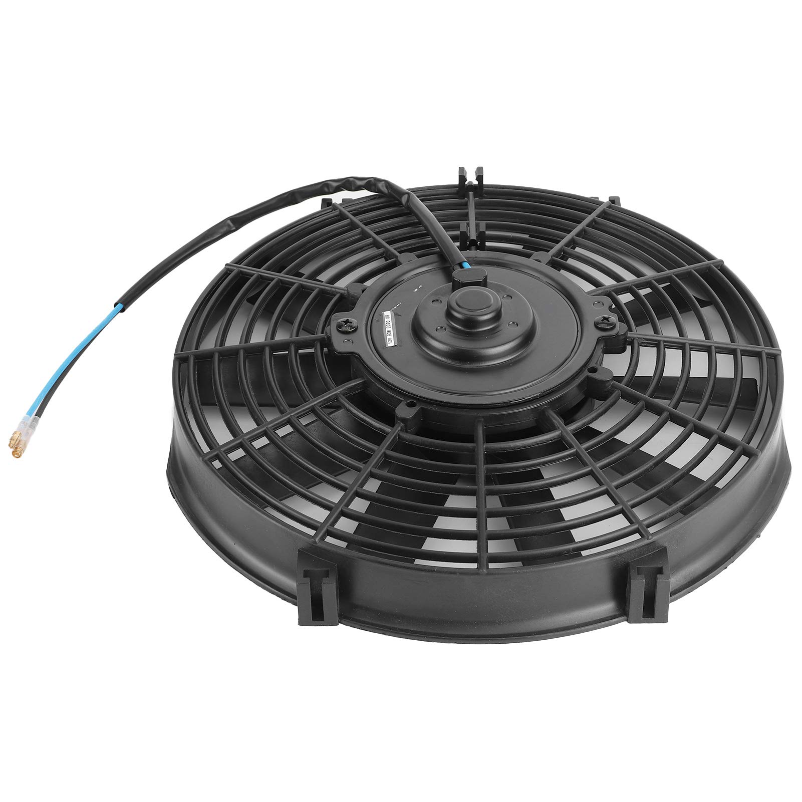 Akozon Ventilador de enfriamiento del motor 10 pulgadas 12V 80W Ventilador de enfriamiento electrónico delgado Tasa de flujo de aire de 2100RPM 10 Cuchillas rectas Universal