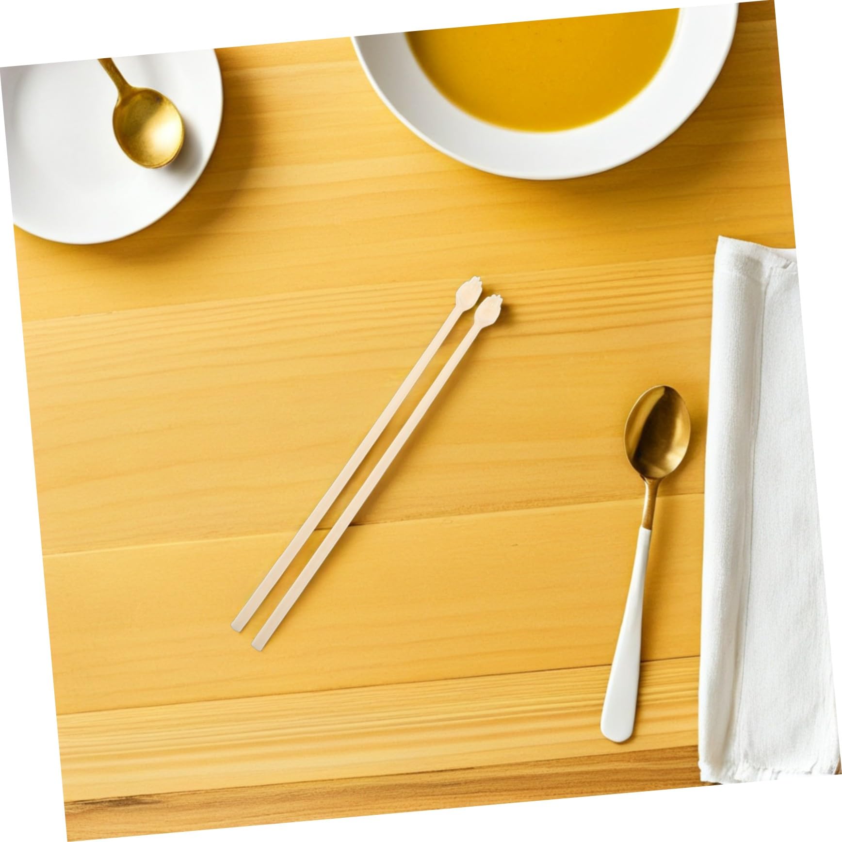 ABOOFAN 40 Paia Funghe Divertenti Bacchette Riutilizzabili Bacchette per Noodles Riutilizzabili Beige Plastica per Alimenti