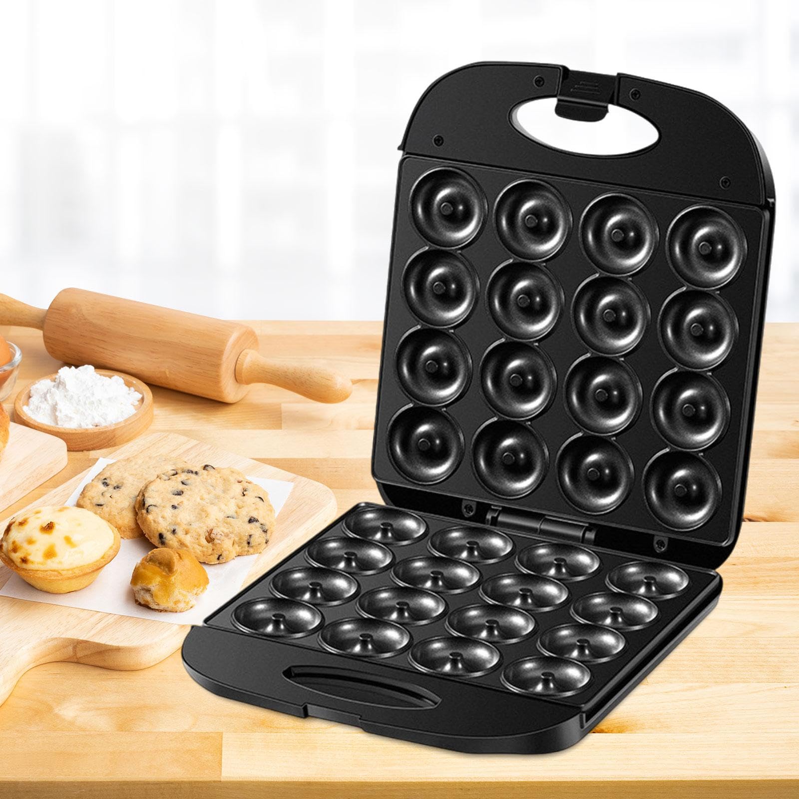 Macchina per Mini Ciambelle (per 16 Mini Ciambelle), con Funzione di Riscaldamento Su Entrambi I Lati per I Dessert.