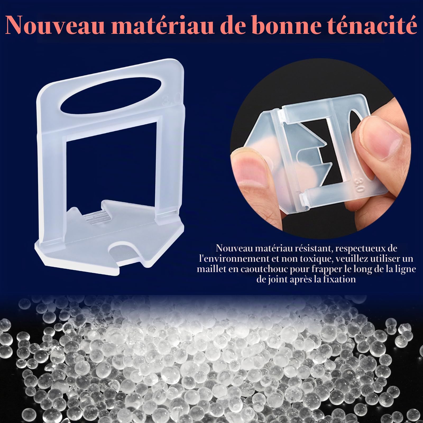 Système de Nivellement de Carrelage 3mm pour Carreaux de15-23 mm