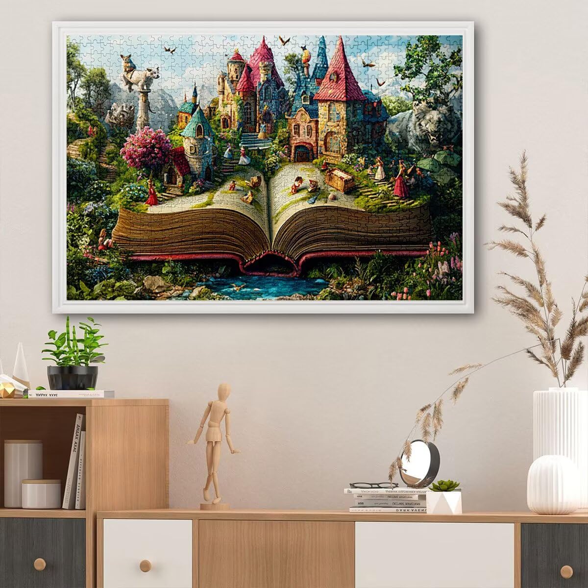 Puzzle 5000 sztuk zamek dla dorosłych, puzzle drewniane książki dla dorosłych, wymagające drewniane łamigłówki, rodzinne gry edukacyjne, łamigłówki z pudełkiem na prezenty dekoracje do domu, prezent
