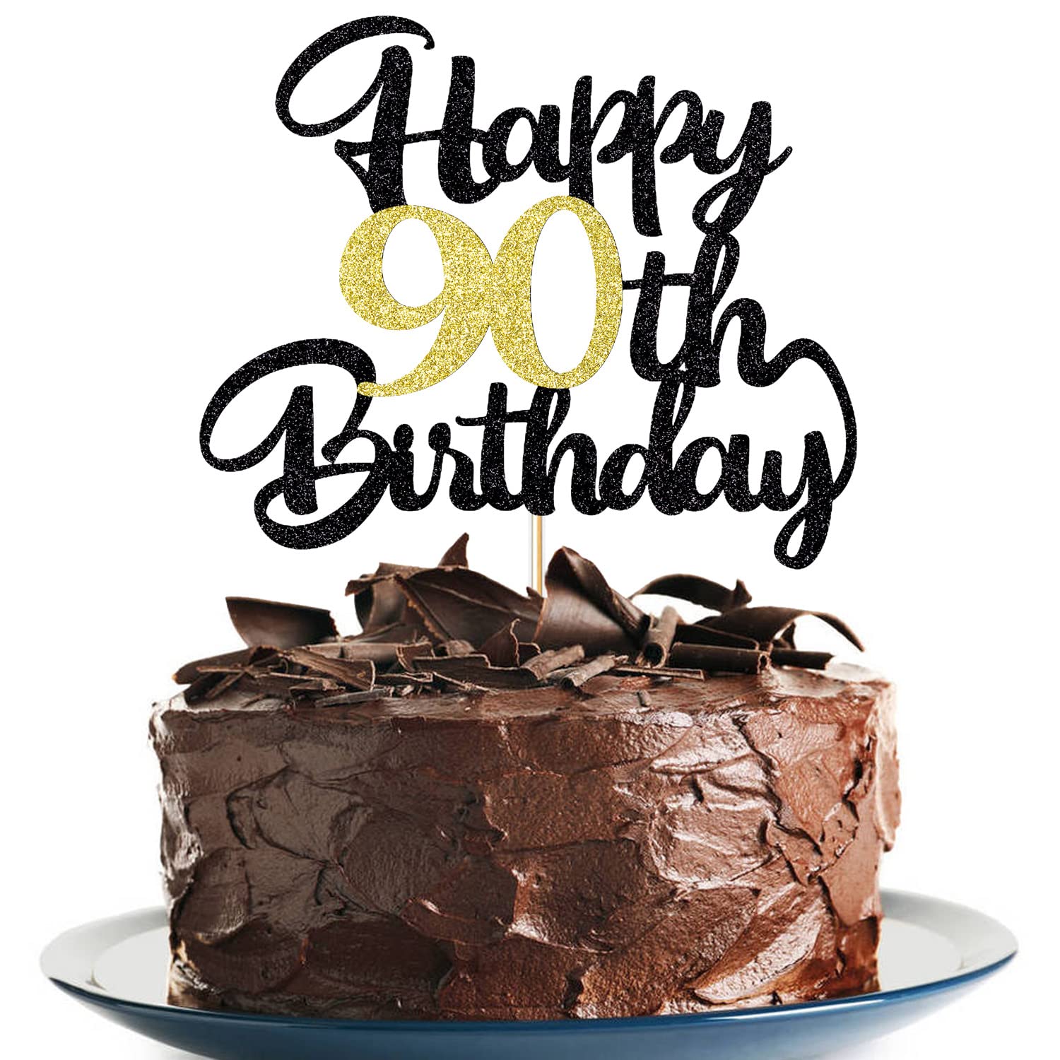 Klionjor 90th Happy birthday cake topper happy birthday cake decoration 90th birthday party decoration gift plugin (90) — image 1