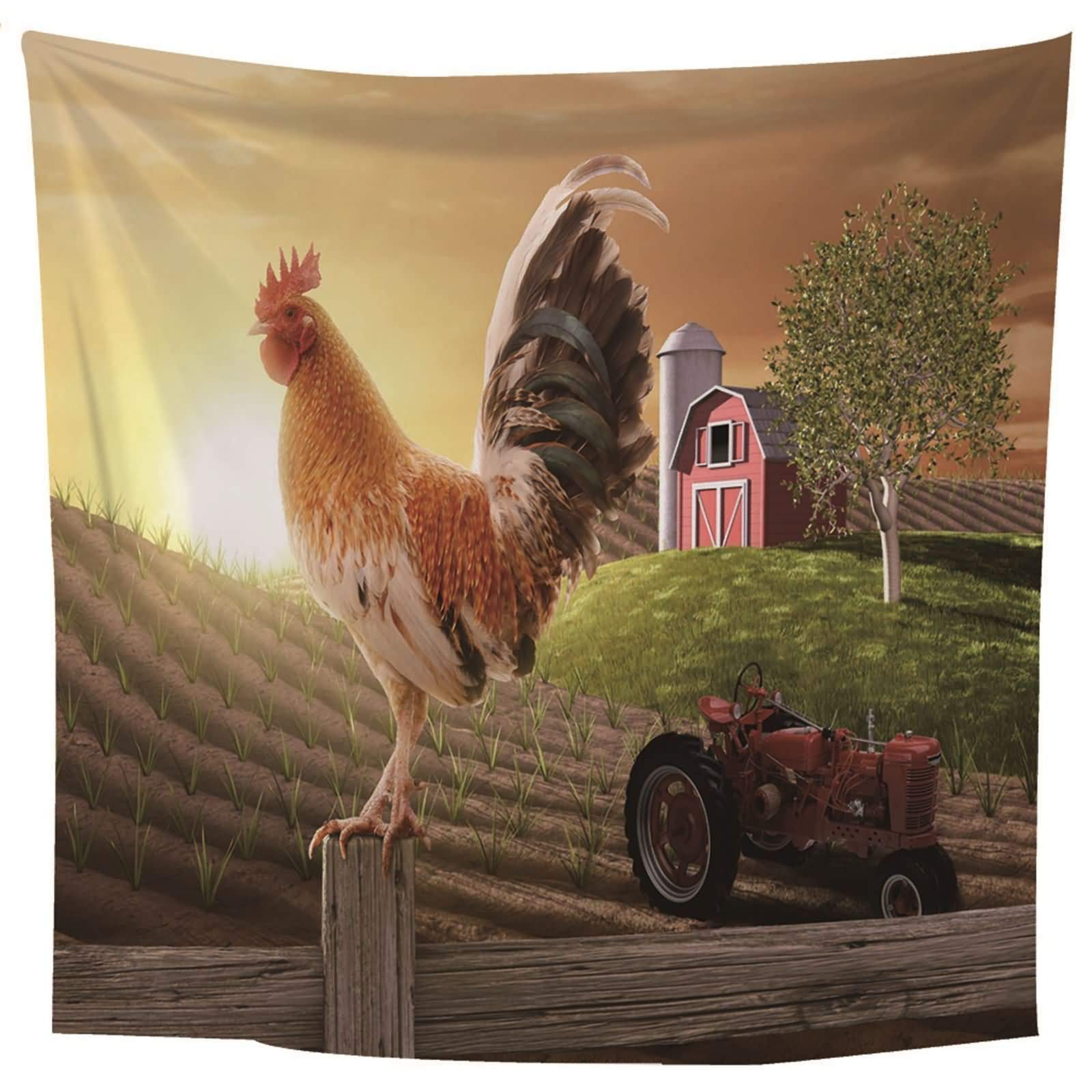 Toile imprimée coq multicolore haute définition pour une décoration murale raffinée