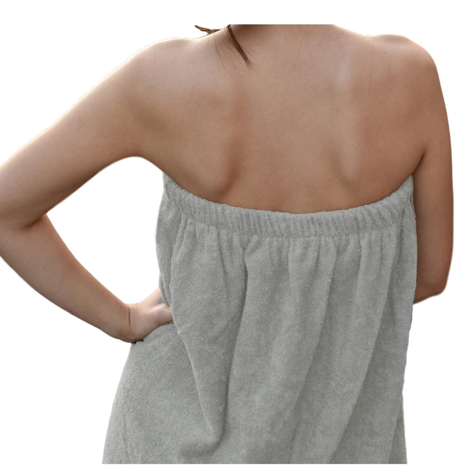 JEMIDI Kilt frotte Sarong M-XXL dla kobiet i mężczyzn, kolor antracytowy, szary, z haftem, 100% bawełna, kilt do sauny, sarong, ręcznik do sauny (damski)