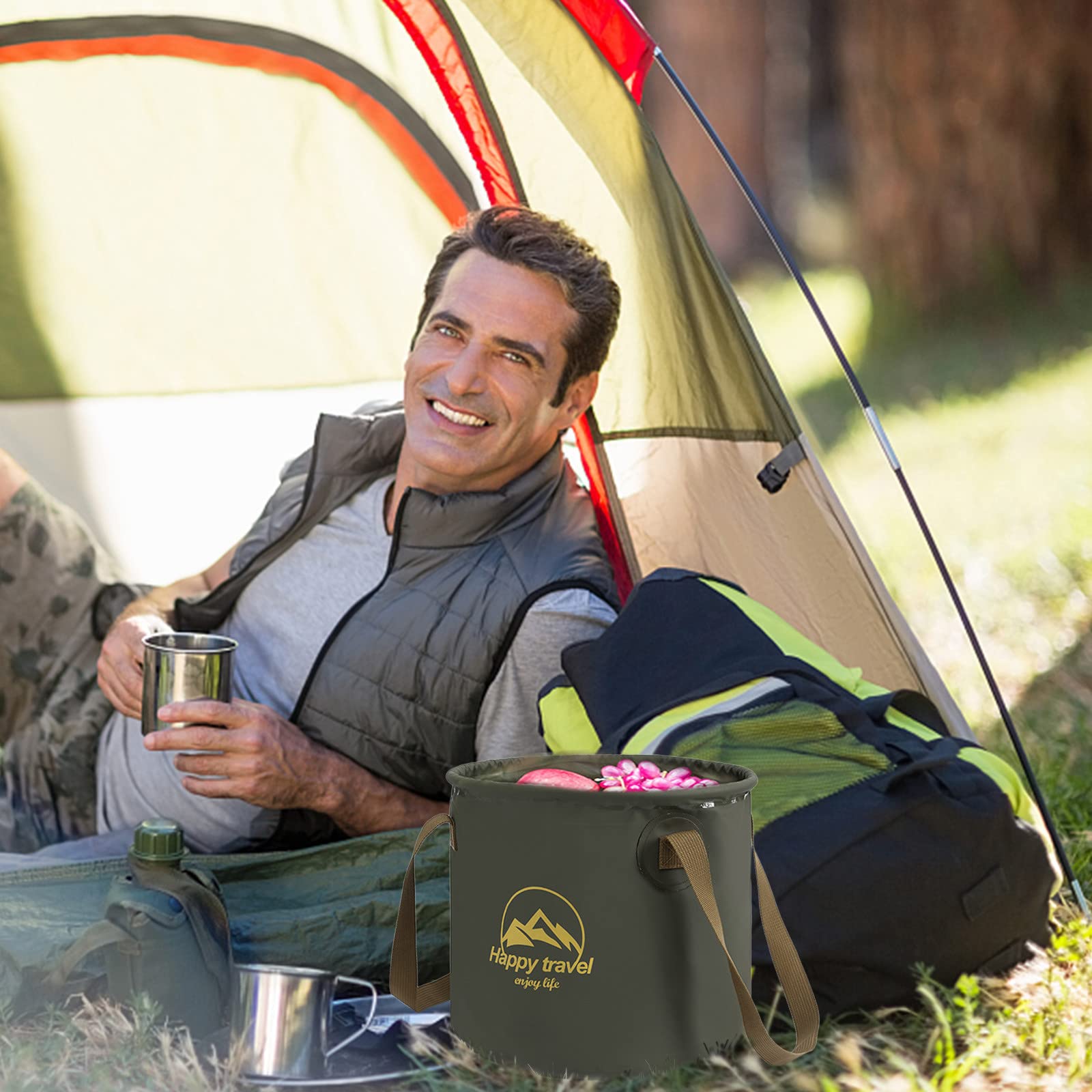 Cubo Plegable Portátil, Para Exteriores, Cubo De Agua Plegable Contenedor Para Viajar Camping Sen Macarena Cubo Plegable