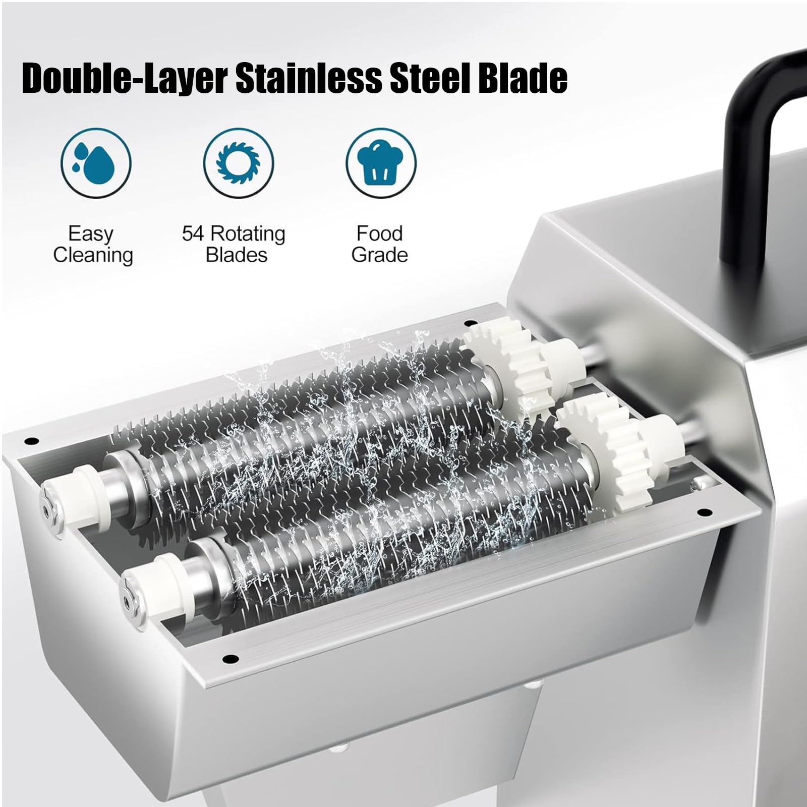 Batticarne elettrico, in acciaio inox, per carne di manzo, tacchino, pollo, maiale, montone e pesce, spessore regolabile 3-22 mm