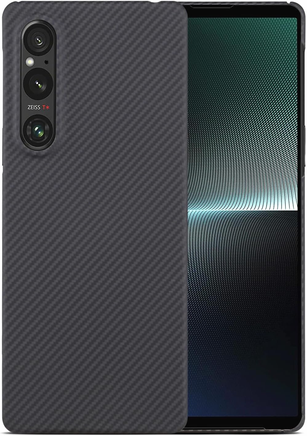 Ultra-Thin and Lightweight Rare 600D Aramid Carbon Fiber case for Sony Xperia 1 V Phone Protective Cover (600D Black)