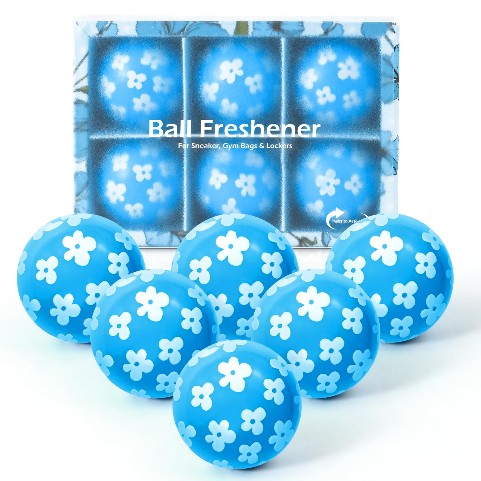 STRN Sneaker Deodorizer Balls 6 Pack Linen Scent Shoe Odor Elimination Long-lasting Freshness Shoe Deodorizer for Sneakers Gym, Bags, Cars and Small