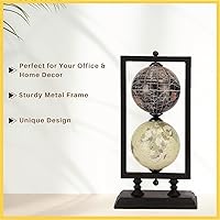 Vista 4 de Rely+ Juego de 2 soportes de metal resistentes de 4 pulgadas (no de plástico). Globos de escritorio giratorios para escritorio geográficos