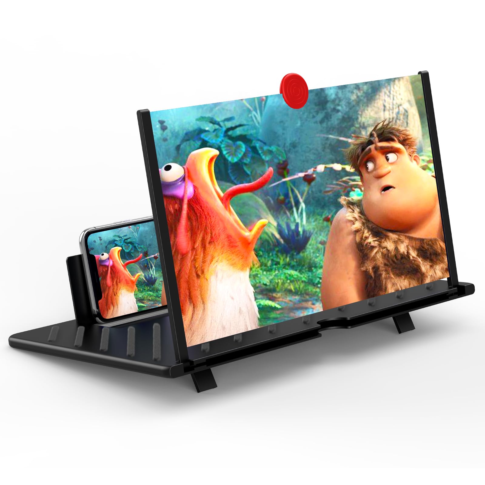 Photo 1 of 20" Screen Magnifier for Cell Phone, Mobile Phone 3D HD Magnifying Projector Screen Enlarger for Movies, Videos and Gaming, Foldable Phone Stand with Screen Amplifier,Gifts for Mom Dad