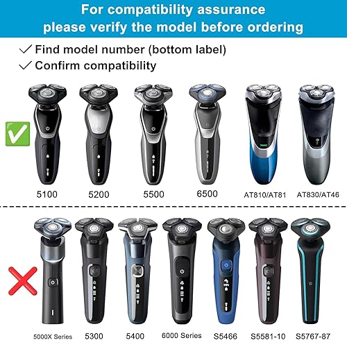 Miniatura 9 de SH50 Cabezales de repuesto para Philips Norelco Serie 5000 con anillos de retención de cuchilla, paquete de 3 piezas