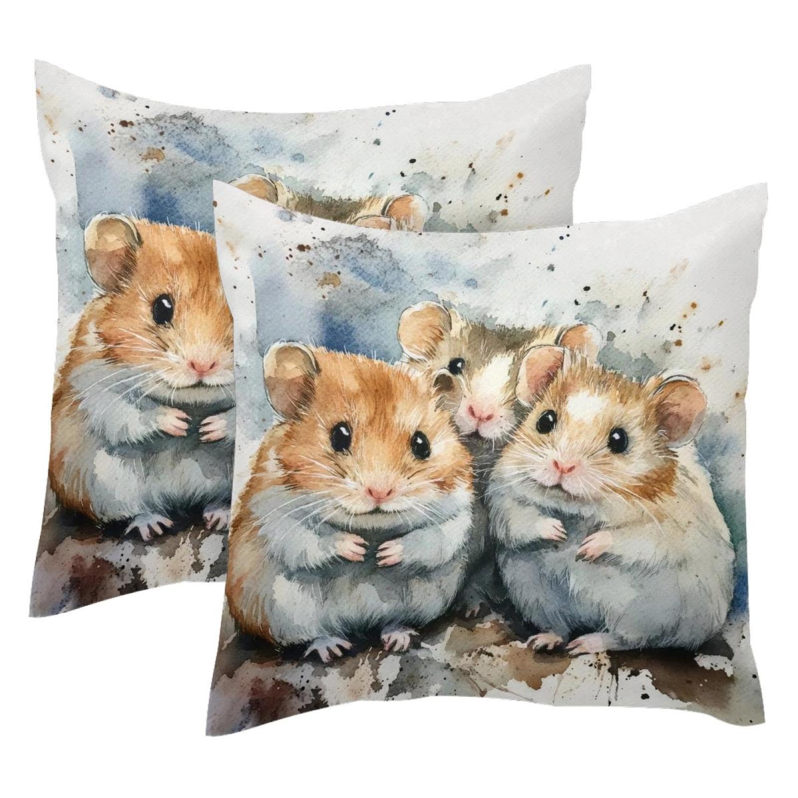 Housses de coussin motif hamster en velours pour embellir votre canapé de salon de 50x50cm