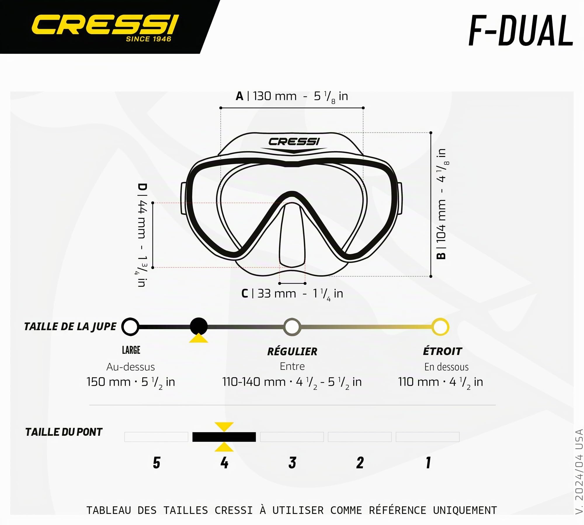 CRESSI F-Dual + Supernova Dry Combo Black/Red - Unisex Masque F-Dual et Tuba Sec pour la Plongée et Le Snorkeling, Noir/Rouge, Taille Unique