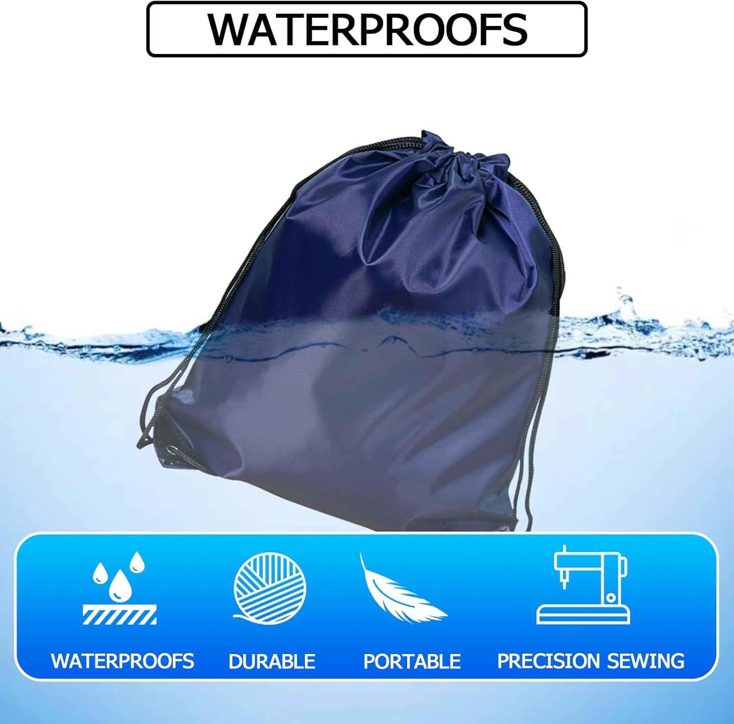 Drawstring Backpack Bulk String Backpack Drawstring Bags Sport Gym Cinch Bag Sackpack for Women Men (Navy Blue 24PCS) - Image 4