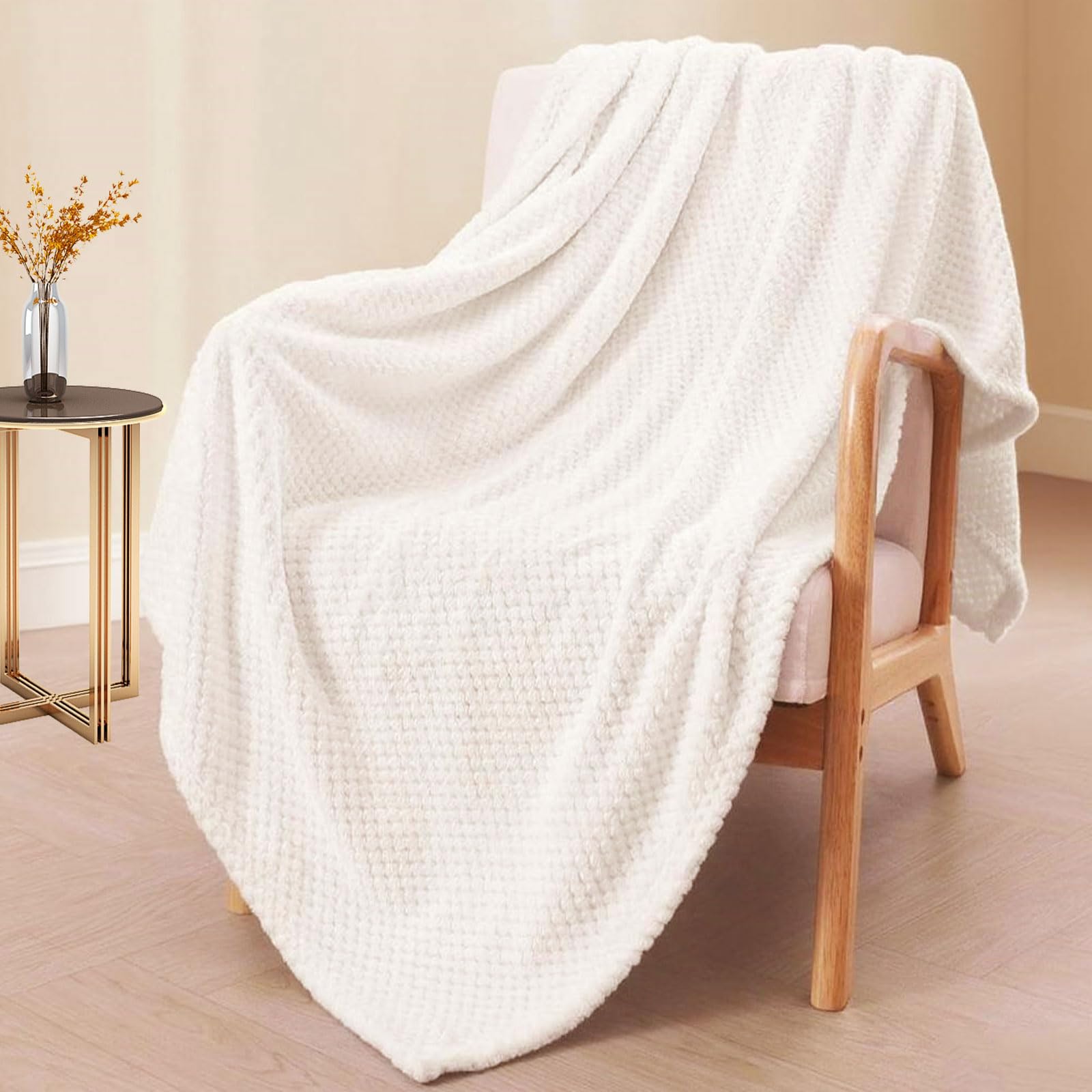 Decke Kuscheldecke Flauschig 200 x 290 cm für 4 Jahreszeiten, Weich Warm Leicht Kuscheldecke - Flauschig Decke für Sofa, Couch Und Bett, Weiß
