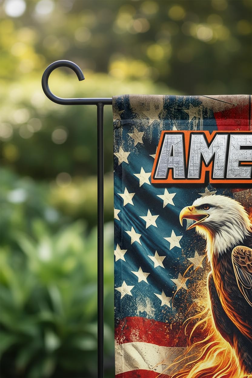 American Eagle Garden Flag 12x18 - "America Liberty For All" Patriotic US Flag Double Sided Outdoor Indoor Decor for 4th of July, Veterans Day, Memorial Day - Image 4