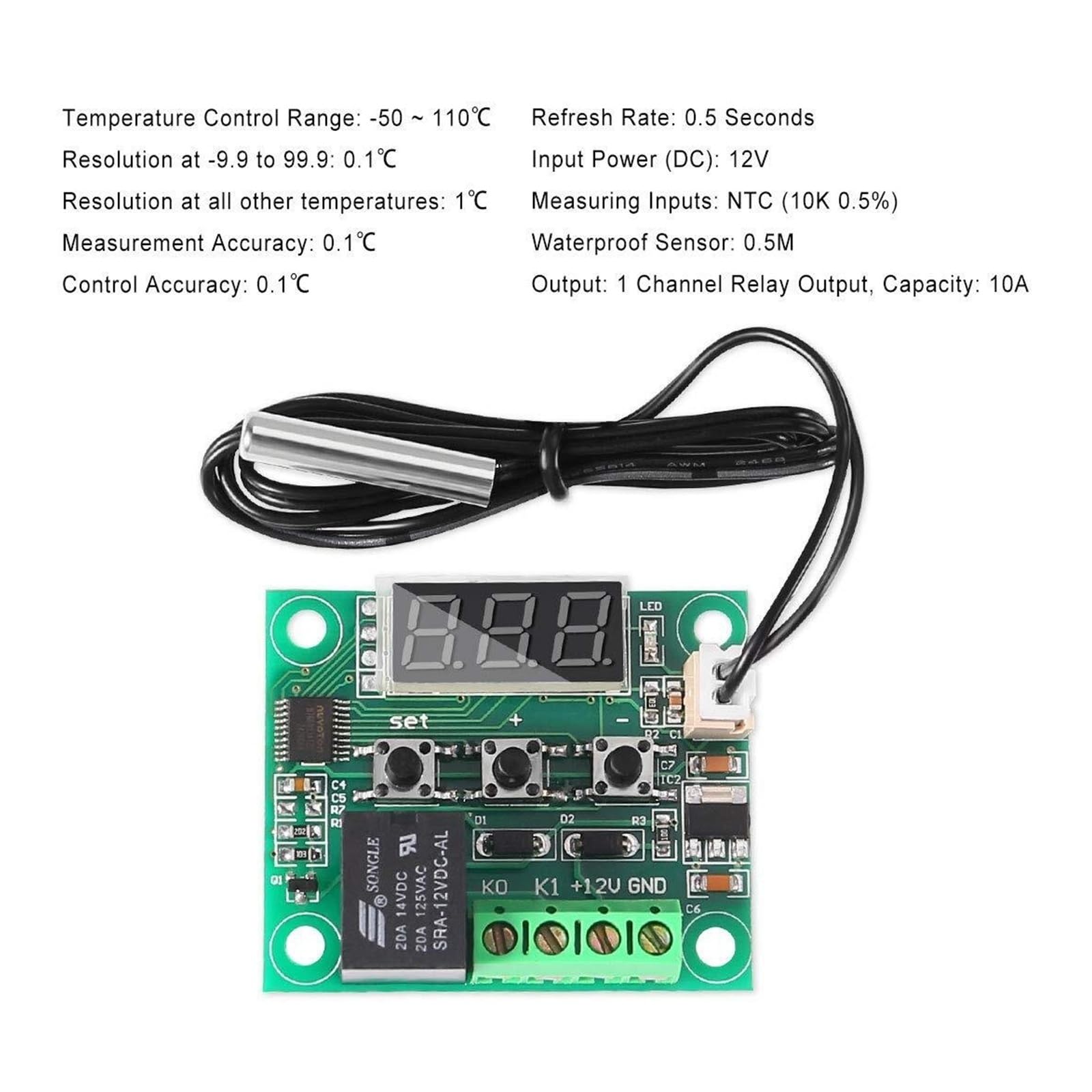 Termostato digital XH-W1209, 2/4 unidades, 50 ~ 110 ℃, 12 V, módulo controlador de temperatura con carcasa y prueba impermeable (2 juegos)
