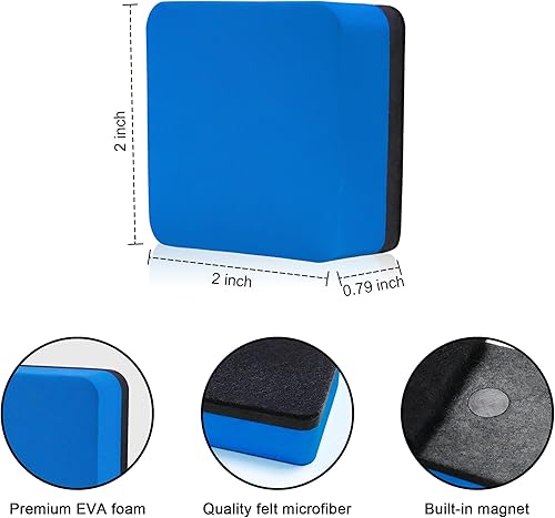 Miniatura 8 de IHPUKIDI - Mini borradores de borrado en seco, paquete de 48 borradores magnéticos para pizarra blanca, limpiador de pizarra para niños y