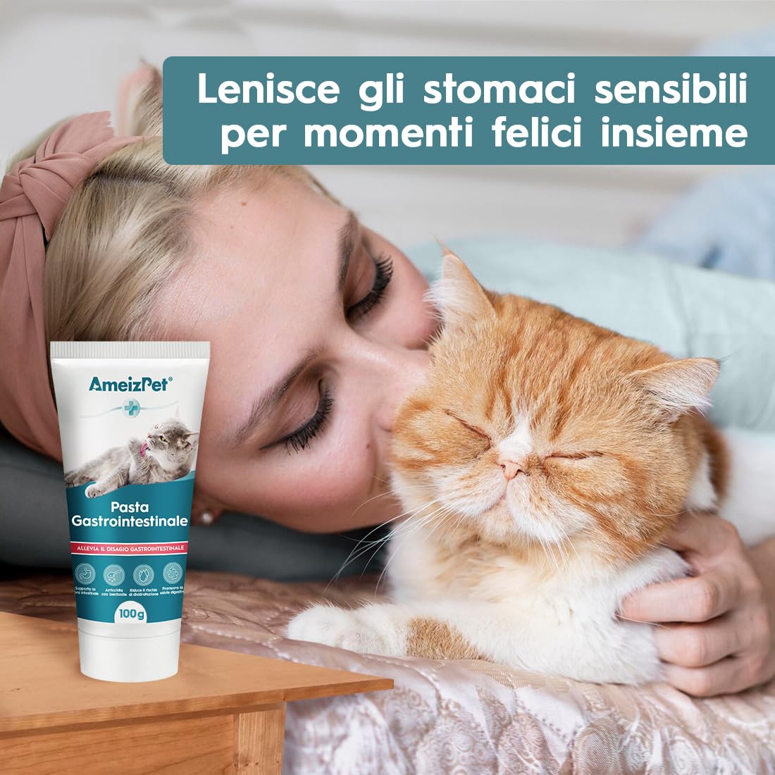 AmeizPet Pasta Gastrointestinale per Gatti, Supporto Gastrointestinale per la Salute Intestinale e la Flora Batterica, Integratore Digestivo per Gatti e Gattini, 100g (3.53 Oz)