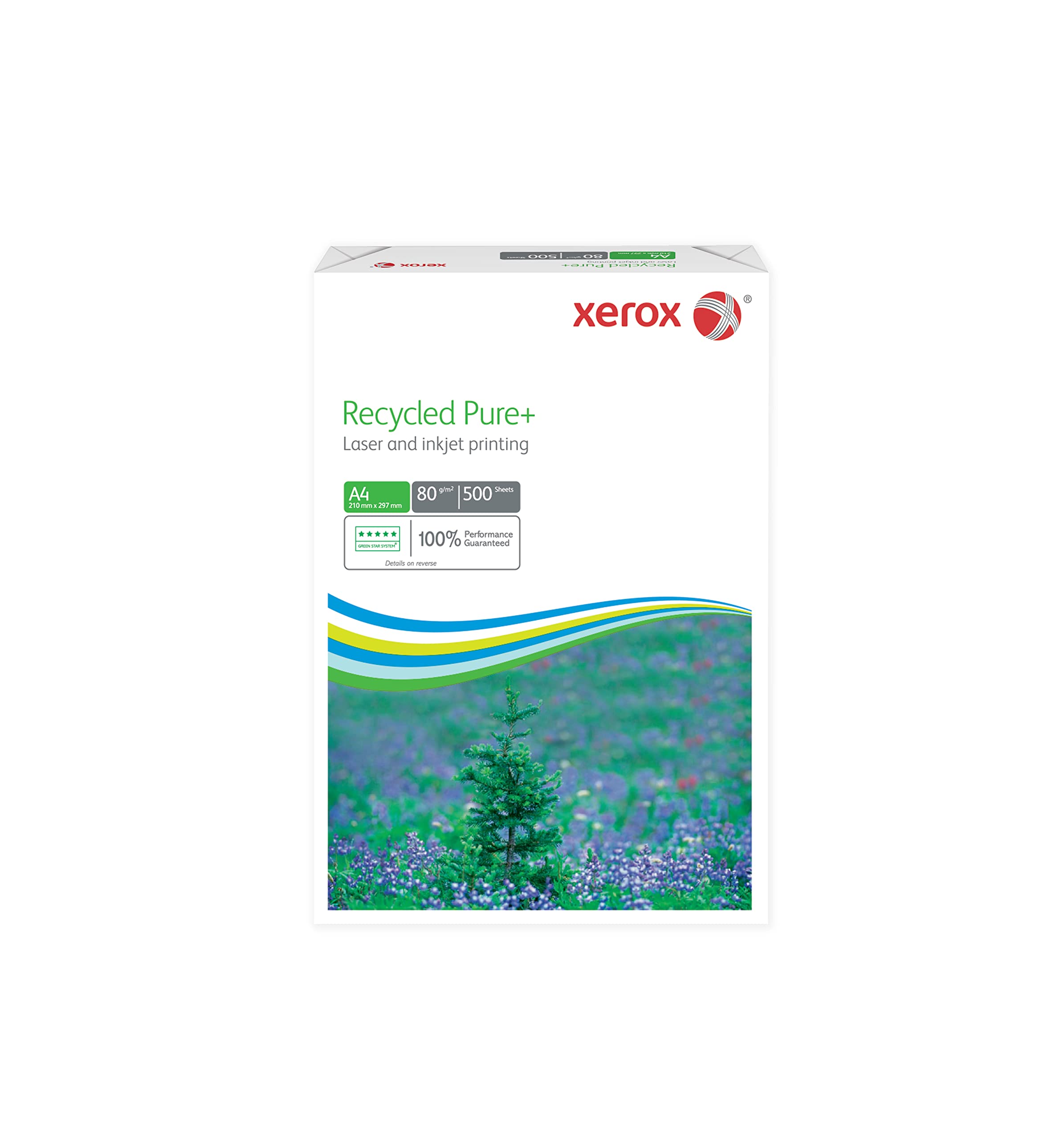 Xerox Recycled Pure+ Papier 003R98756 - DIN A4 80 g/m² - Kopierpapier für Laserdrucker und Kopierer - aus 100% Altpapier - 5er-Pack mit 2500 Blatt - weiß - Blauer Engel zertifiziert