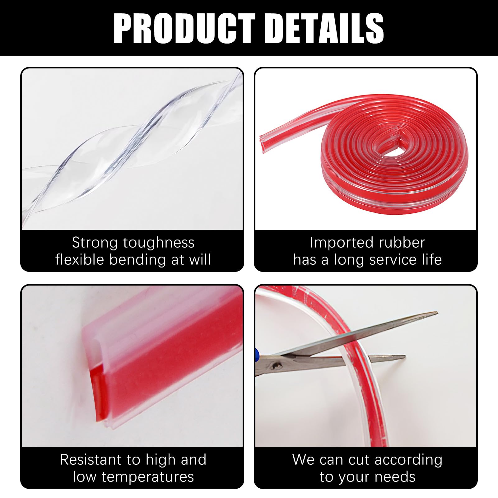 Profilo Protezione Bordi In EPDM - Guarnizione Gomma Per Porte Auto, Tavoli, Nero - Foto 6