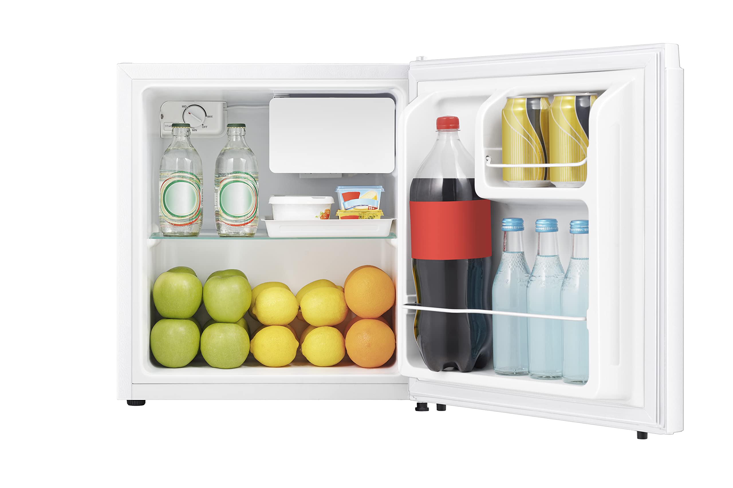 PKM Kühlbox KS45E | Getränkekühlschrank mit Eiswürfelbehälter | Höhe 50cm | Weiß