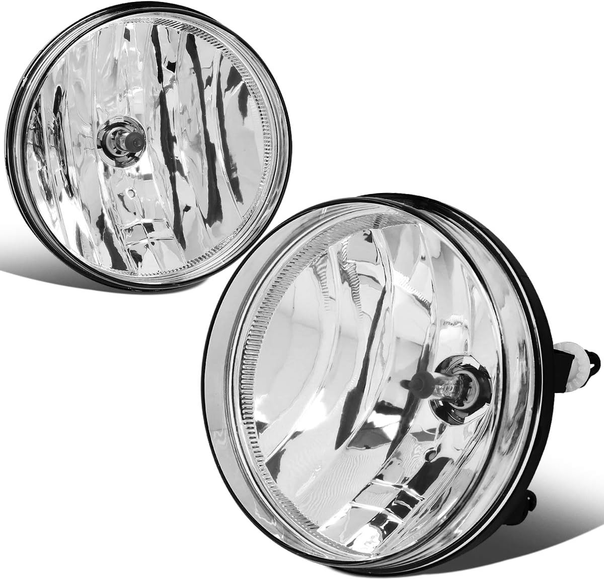 Auto Dynasty Fog Lights Assembly Compatible with 2007-2014 GMC Sierra 1500 2500HD 3500HD, Fog Lamp with Wiring Harness Replacement, Driver Passenger Side, Clear Lens