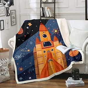 Galaxy Planet Sherpa deken voor kinderen jongens meisjes
