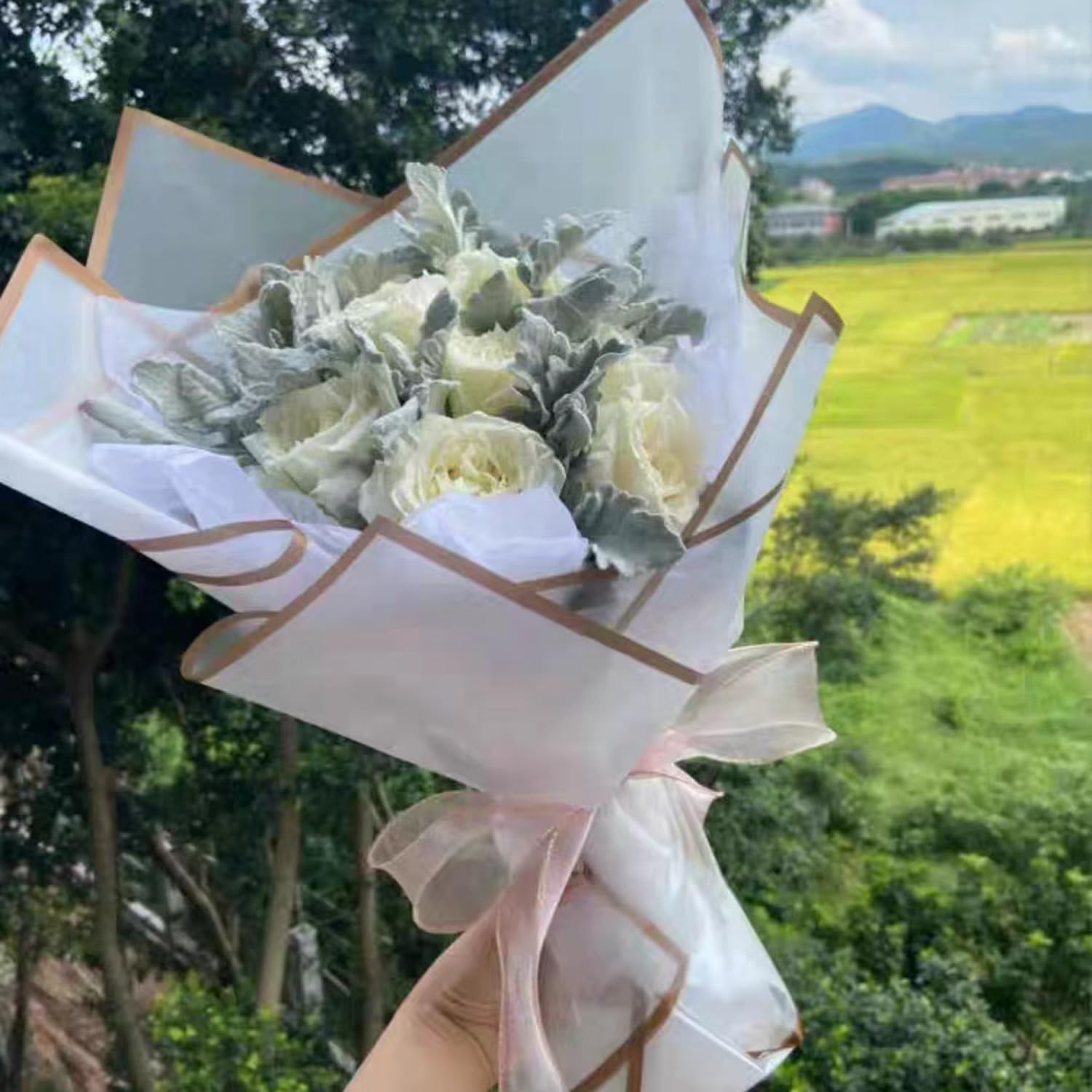 Carta da imballaggio per bouquet di fiori, 20 pezzi / set Fogli di carta per fioristi a