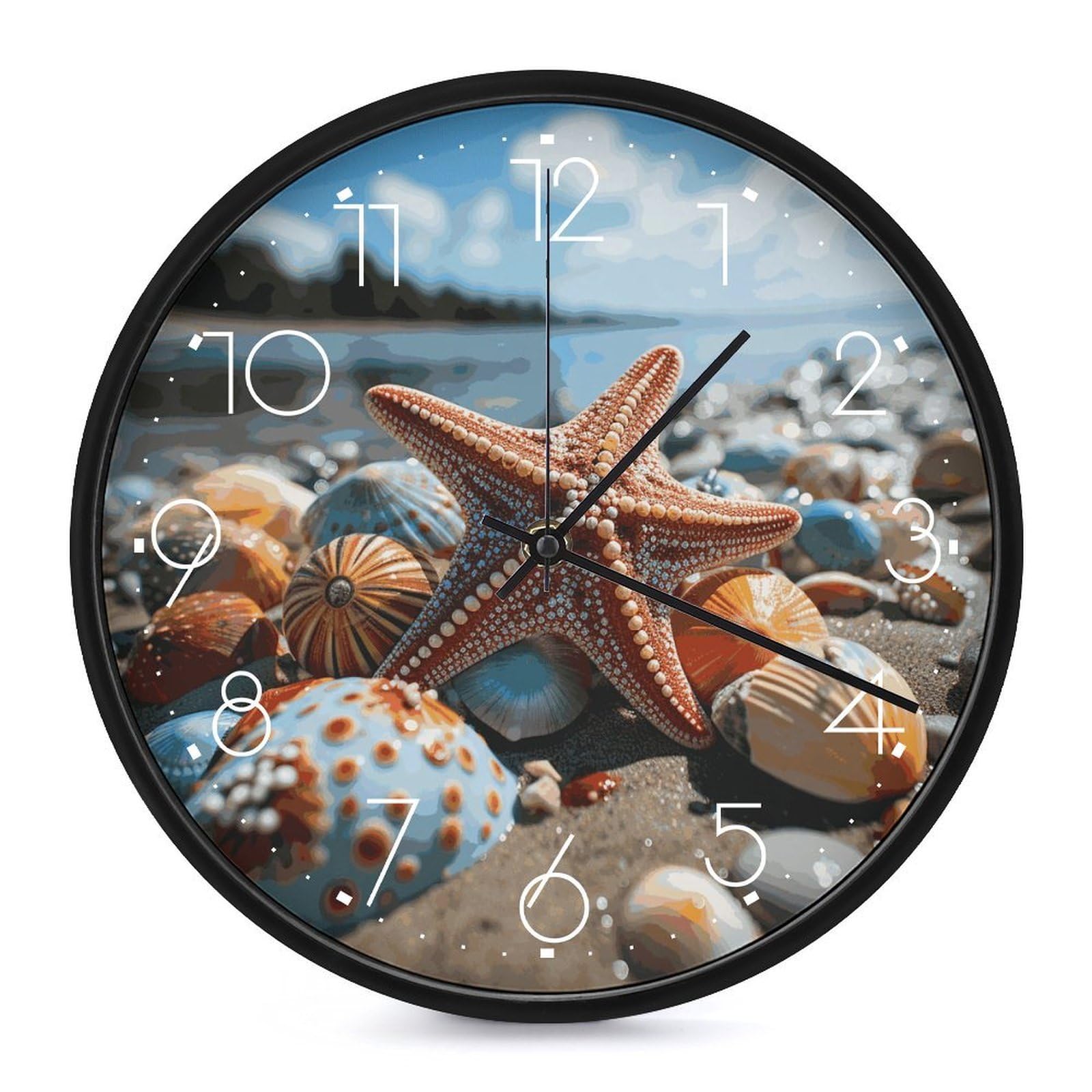 Horloge murale étoile de mer colorée MUSM décorative de salon vintage