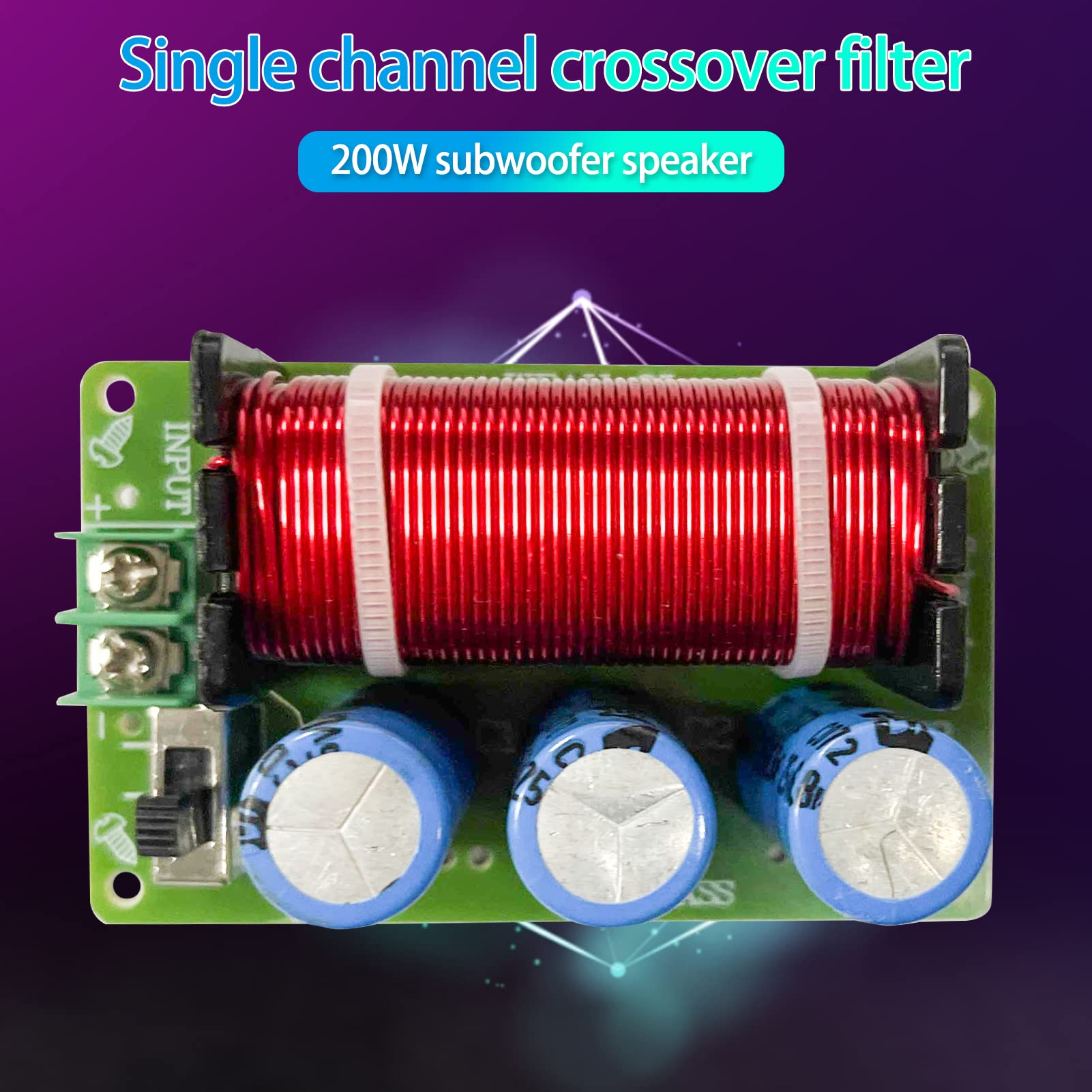 Filtro crossover-200W Pure Bass Subwoofer Divisore di frequenza Altoparlante audio Filtro crossover a canale singolo