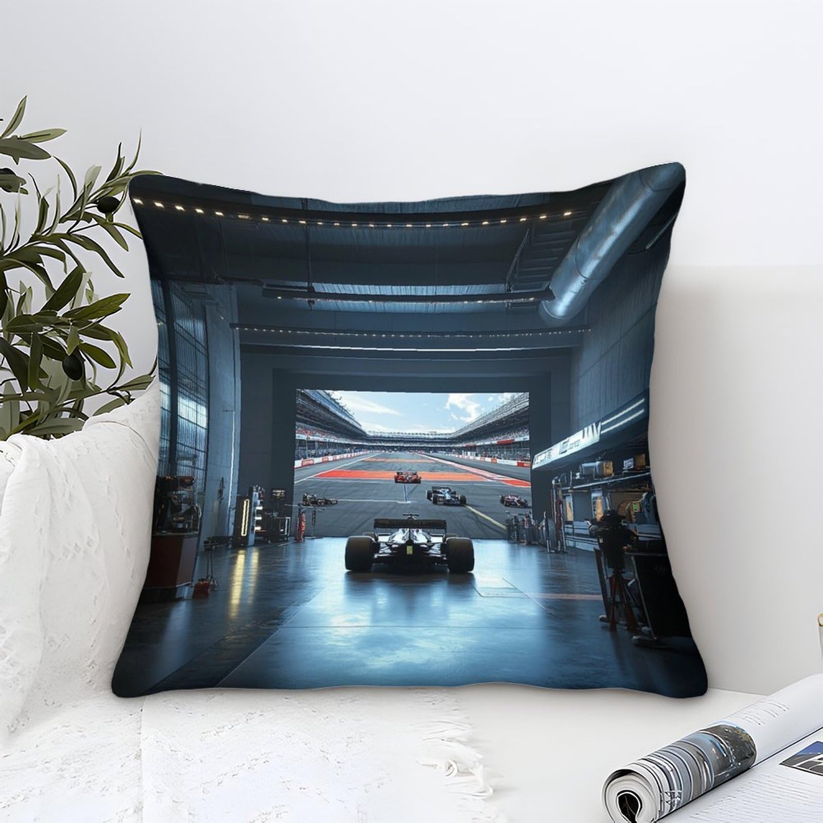 3U6C4M9K Formulaa Racing Cushion Covers 45x45cm, Racing Car Throw Double Printed Pillow Case Formulaa Racing Accent Pillow Covers