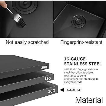 Zeesink Black Stainless Steel Kitchen Sink 33