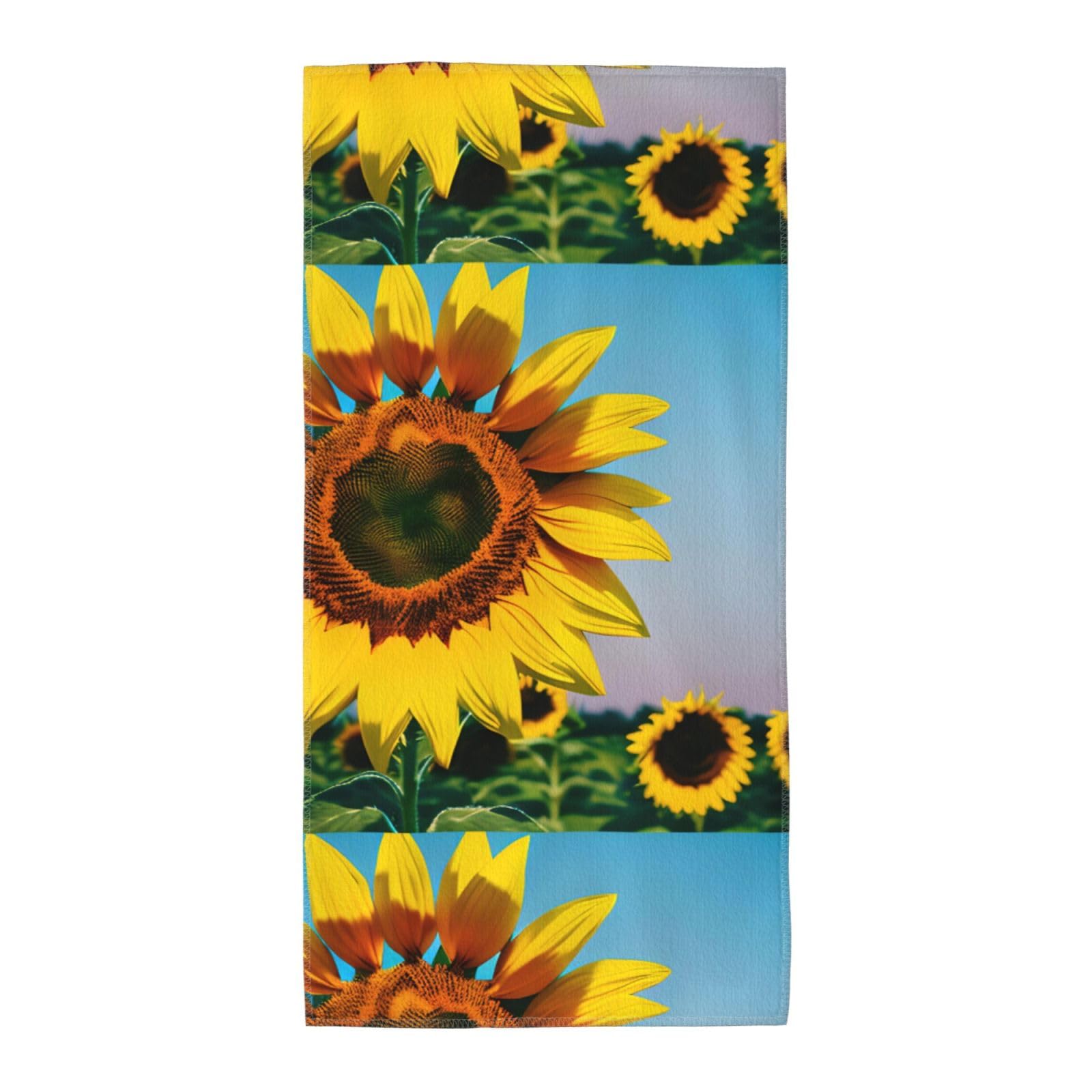 Sunflowers Flowers Print Towel, Towels Thick Face Towels Fast Drying Washcloth For Bath, Spa, Gym