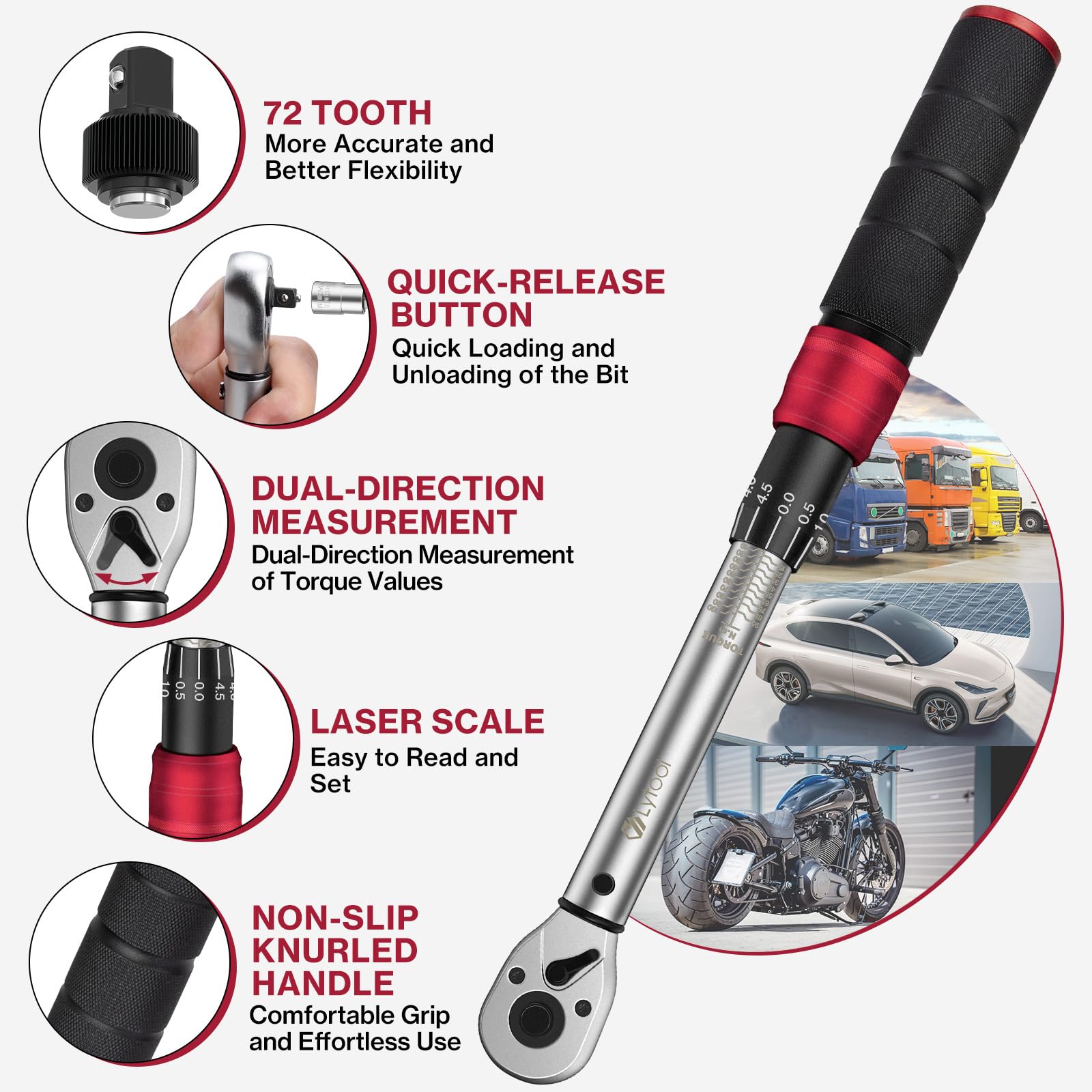 Chiave Dinamometrica Lytool Per Bici - 2-24 Nm Con Accessori, Precisione ±3% - Foto 12