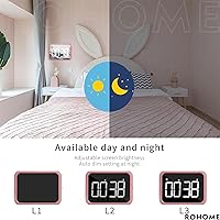 Vista 4 de Cronómetro digital con temporizador visual de gran pantalla para cocina, profesores, escuela, aula, cocina, luz nocturna, espejo magnético