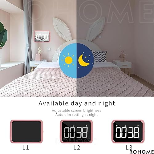 Miniatura 4 de Cronómetro digital con temporizador visual de gran pantalla para cocina, profesores, escuela, aula, cocina, luz nocturna, espejo magnético de