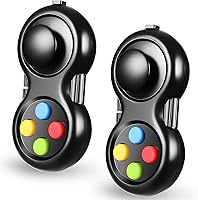 Vista 7 de Skylety 2 piezas de juguetes para la ansiedad para adultos, controlador, almohadilla para aliviar el estrés, cubo clicker, controlador de juego