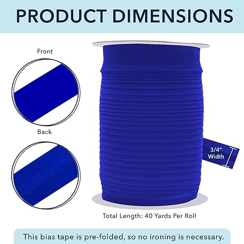 Miniatura 23 de Mandala Crafts Cinta al bies de un solo pliegue de 5/8 pulgadas para coser, acolchar, tuberías, dobladillo, manta y encuadernación de colcha, cinta